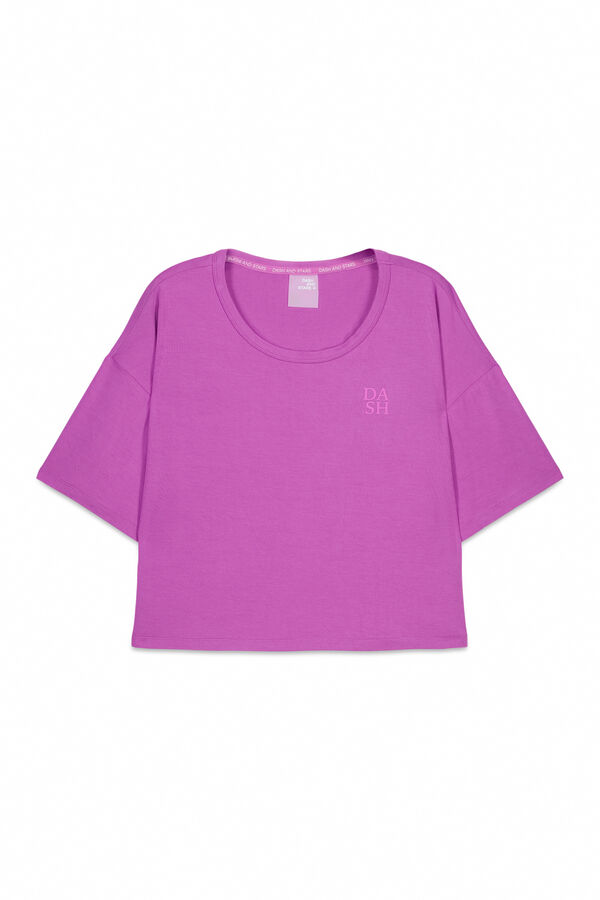 Dash and Stars T-shirt manga curta extrassuave rosa rosa