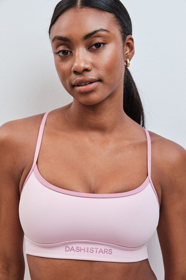 Dash and Stars Soutien desportivo 4D Stretch rosa rosa