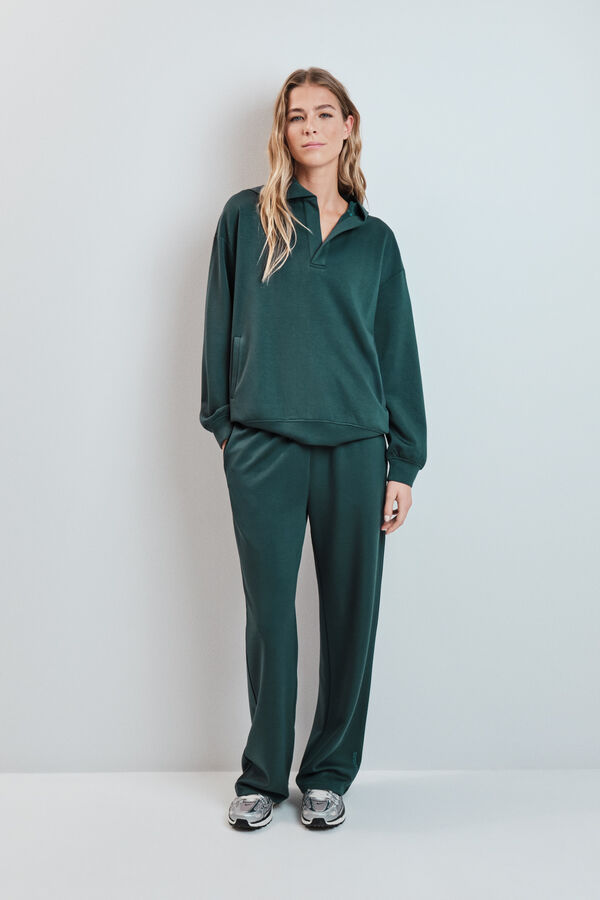 Dash and Stars Sweatshirt com capuz verde verde