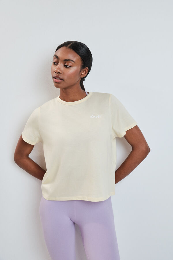 Dash and Stars T-shirt de manga curta extrassuave amarela amarelo