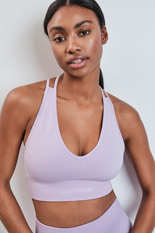 Dash and Stars Lilac sports bra SEAMLESS COMFORT pink