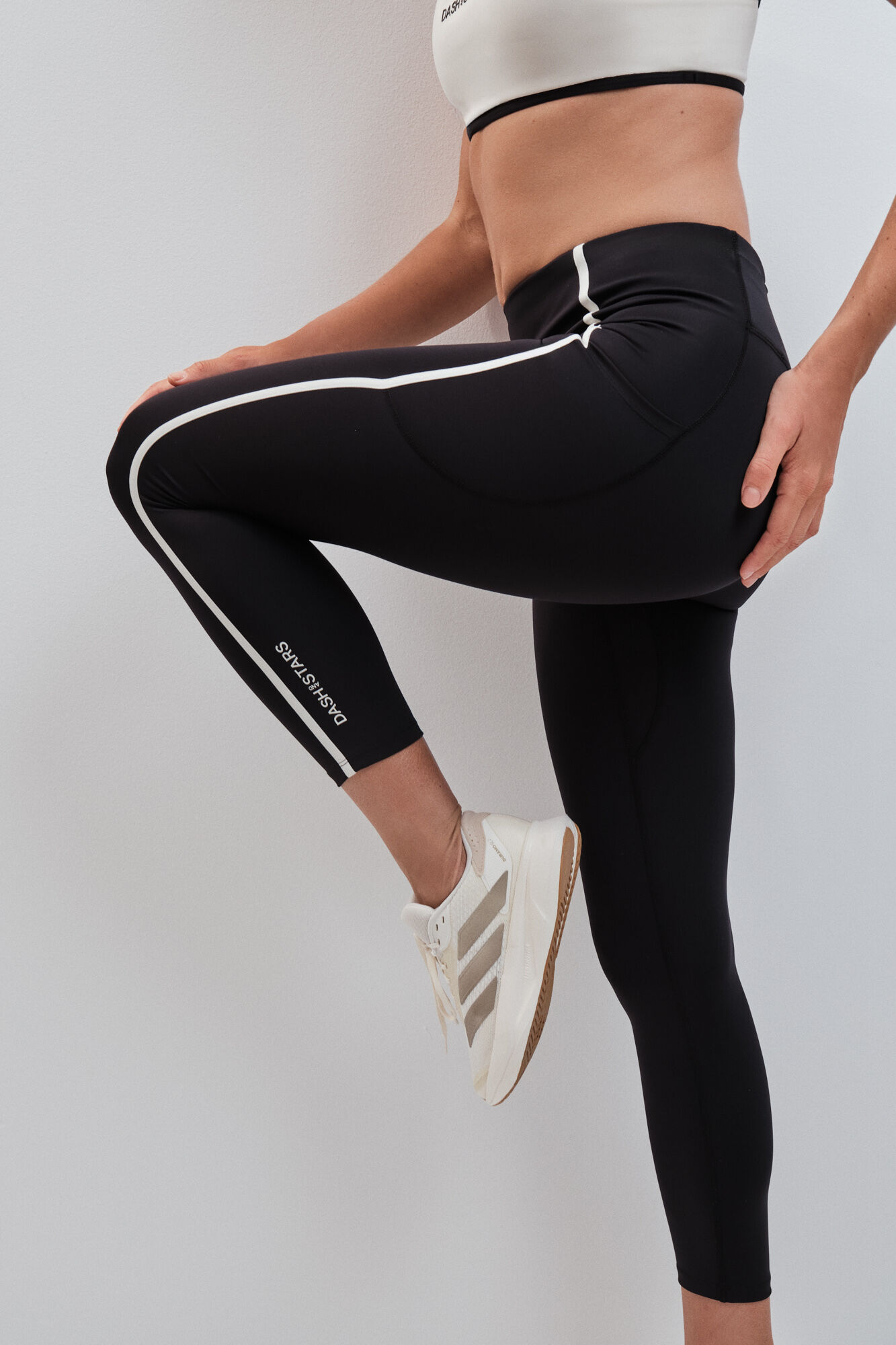 Dash and Stars Legging crop 4D STRETCH preto