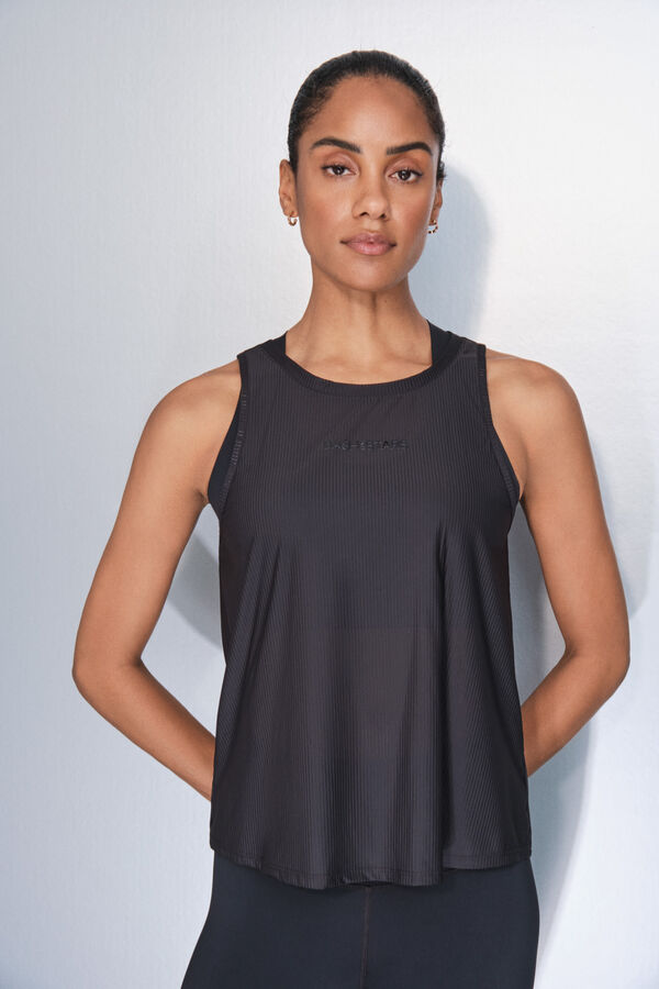 Dash and Stars T-shirt estilo halter preto