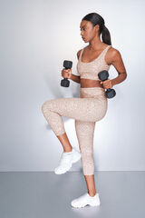 Dash and Stars Legging branca com estampa animal 4D STRETCH beige