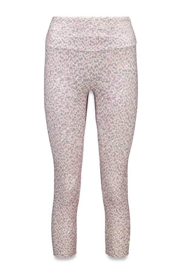 Dash and Stars Legging branca com estampa animal 4D STRETCH beige