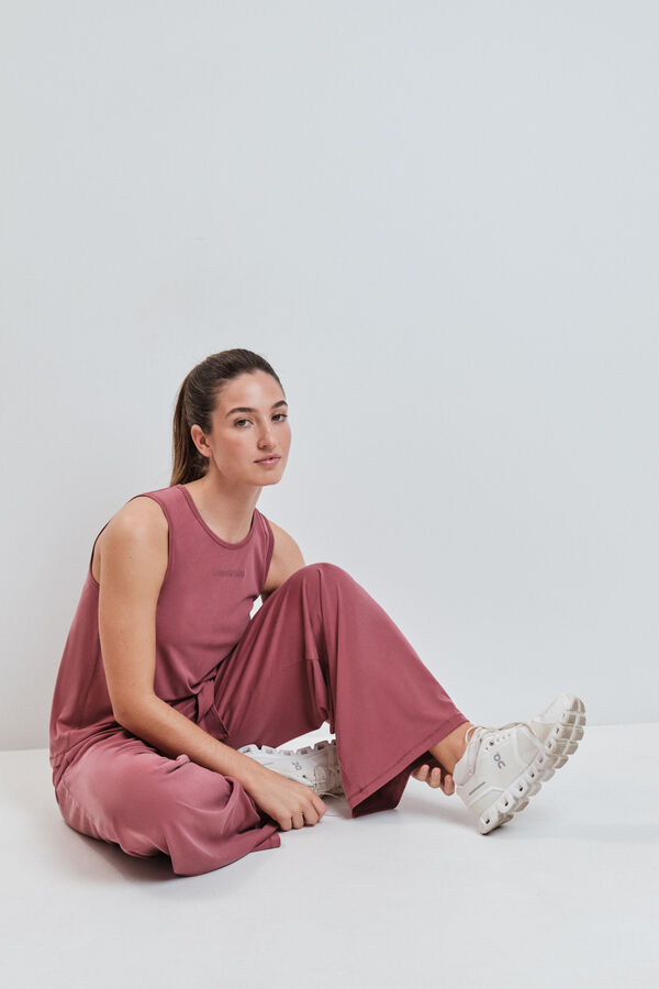 Dash and Stars T-shirt sem mangas soft touch bordeaux vermelho