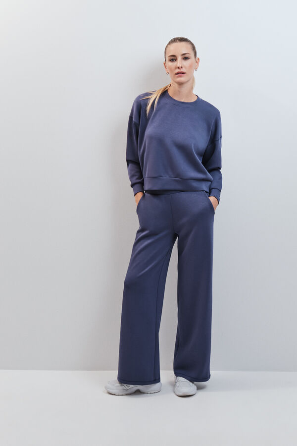 Dash and Stars Cal&ccedil;a comprida larga em modal azul azul