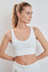 Dash and Stars Soutien desportivo crop 4D Stretch branco