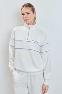 Dash and Stars Casaco gola alta com fecho-&eacute;clair branco