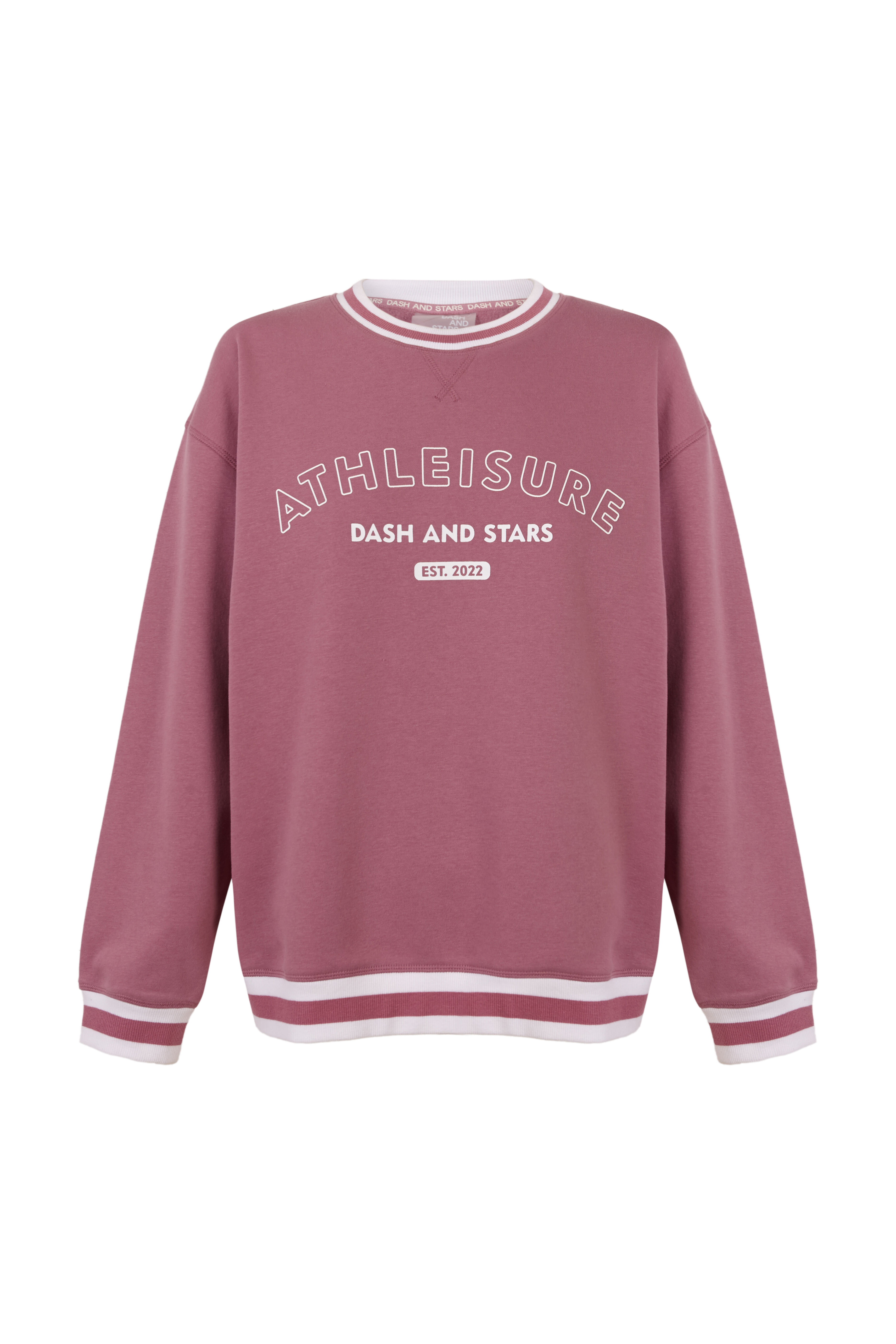 Dash and Stars Sweatshirt college em felpa rosa