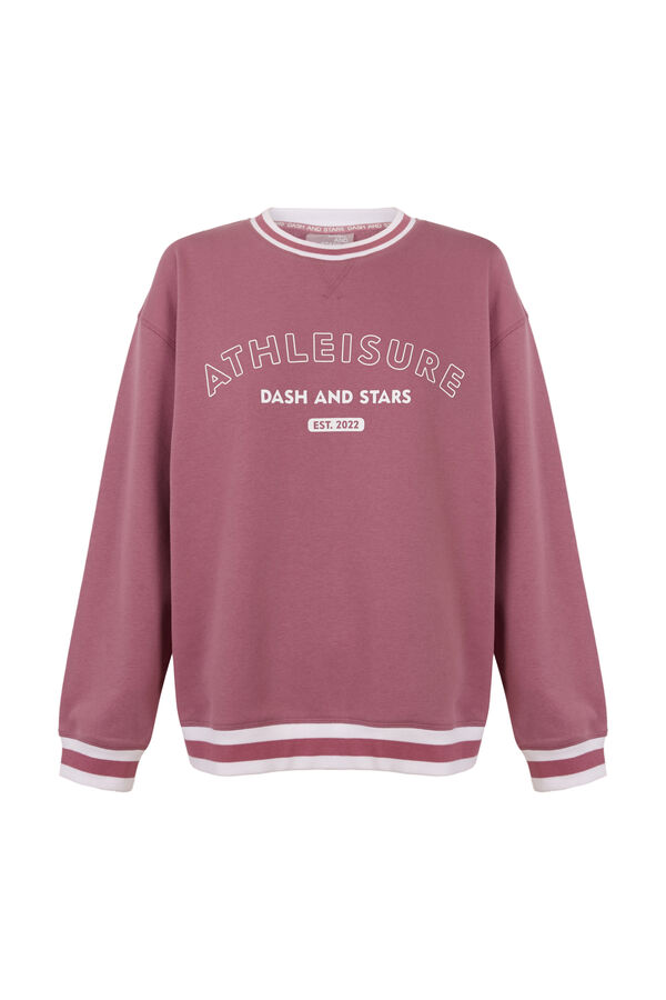 Dash and Stars Sudadera college felpa rosa rosa