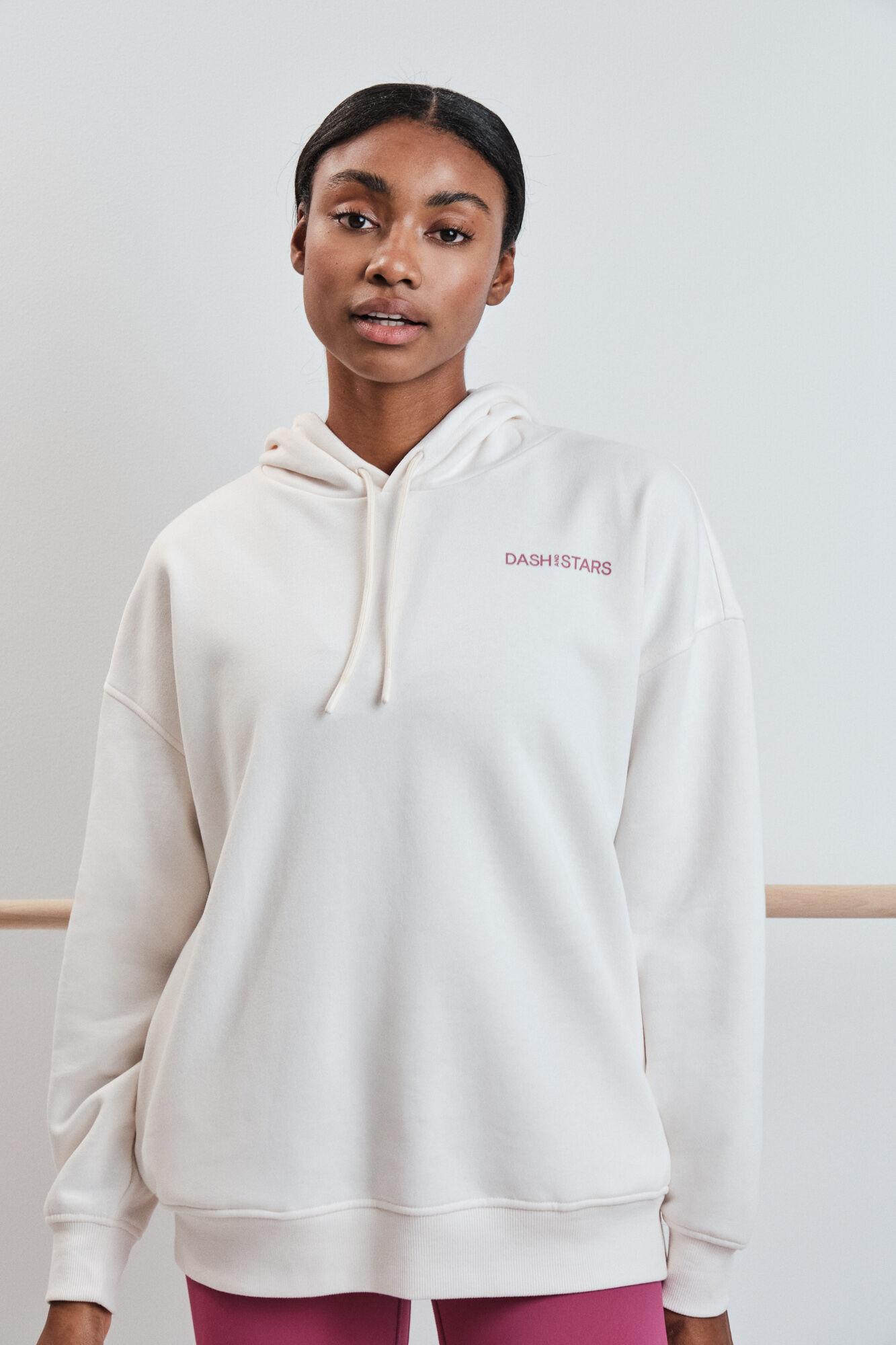 Dash and Stars Sweatshirt de felpa de algod&atilde;o branca
