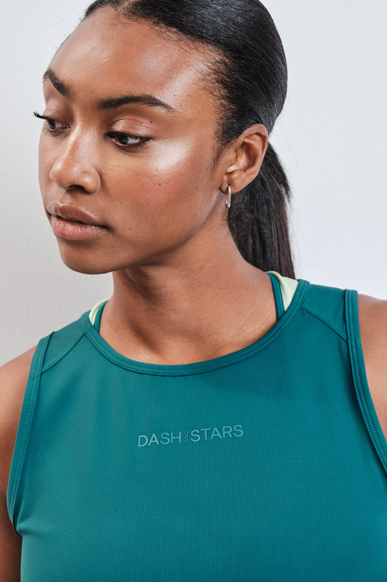Dash and Stars Camiseta t&eacute;cnica sin mangas verde