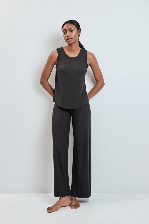 Dash and Stars T-shirt de al&ccedil;as canelada preta preto