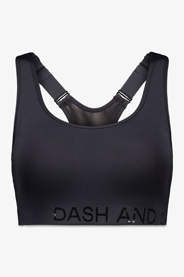 Dash and Stars Sujetador deportivo 4D Stretch mayor cobertura negro negro