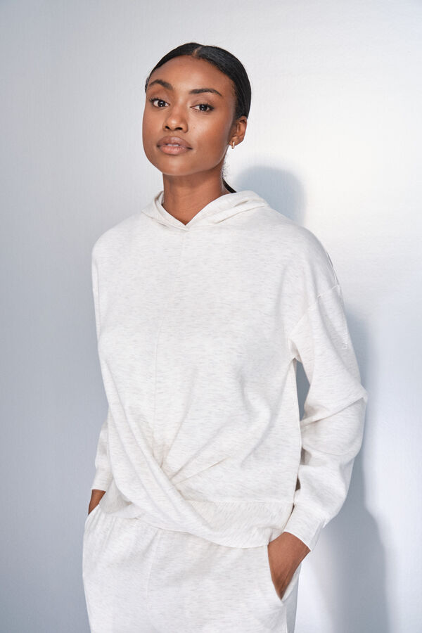 Dash and Stars Sweatshirt branco drapeado beige