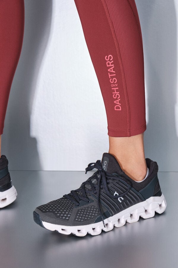 Dash and Stars Legging 4D STRETCH marrom escuro vermelho