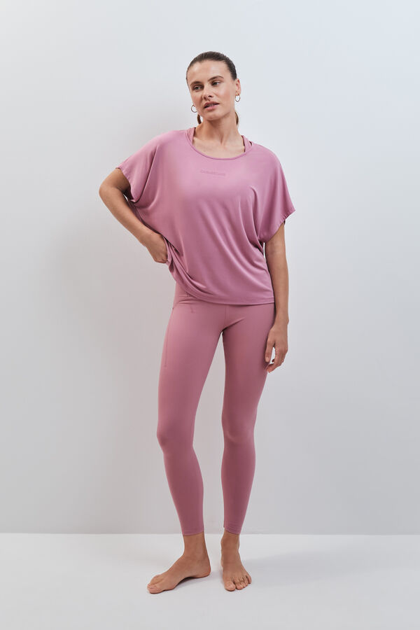 Dash and Stars T-shirt de manga curta em modal rosa rosa
