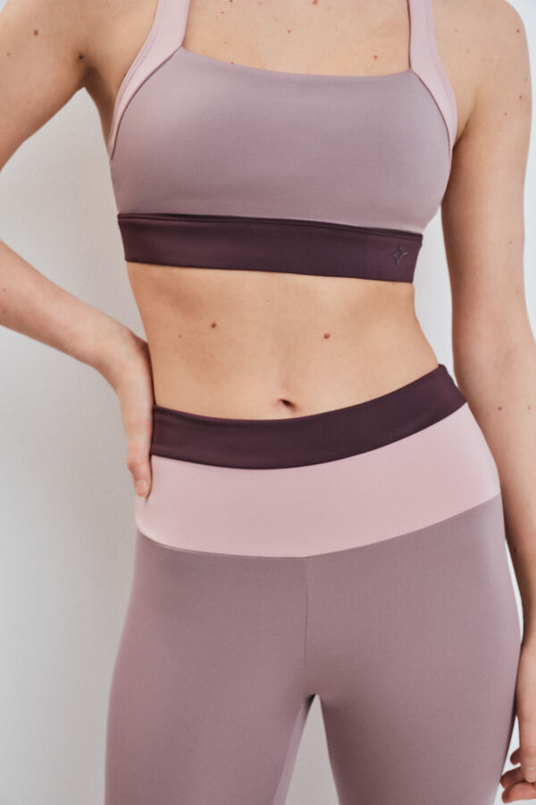 Dash and Stars Legging curto 4D STRETCH color block rosa rosa