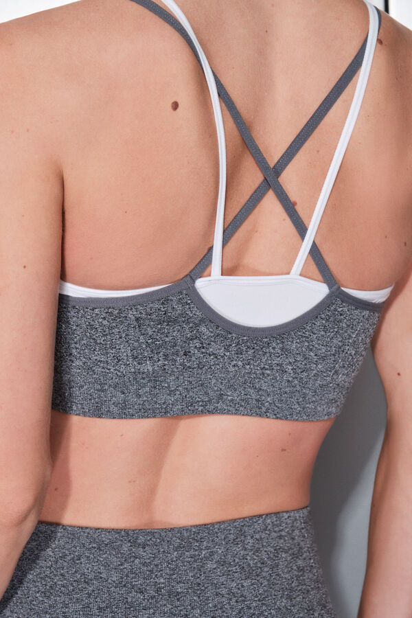 Dash and Stars SEAMLESS COMFORT gray sports bra grey