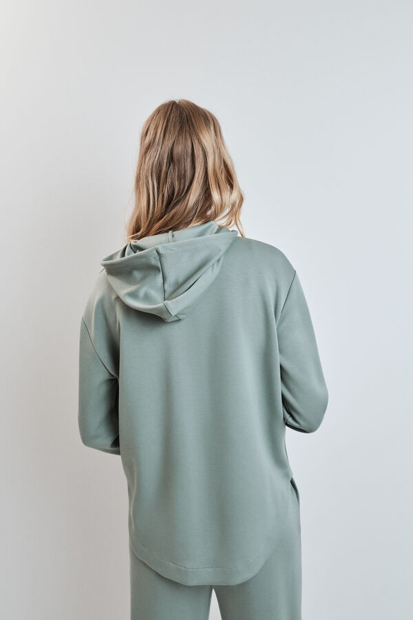 Dash and Stars Casaco com capuz em viscose suave verde verde