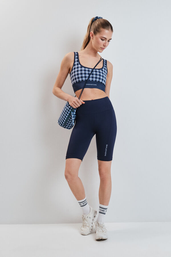 Dash and Stars Blue SEAMLESS COMFORT cycling leggings blue