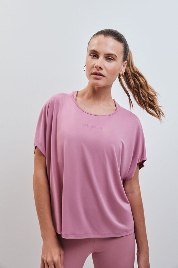 Camiseta manga corta modal rosa