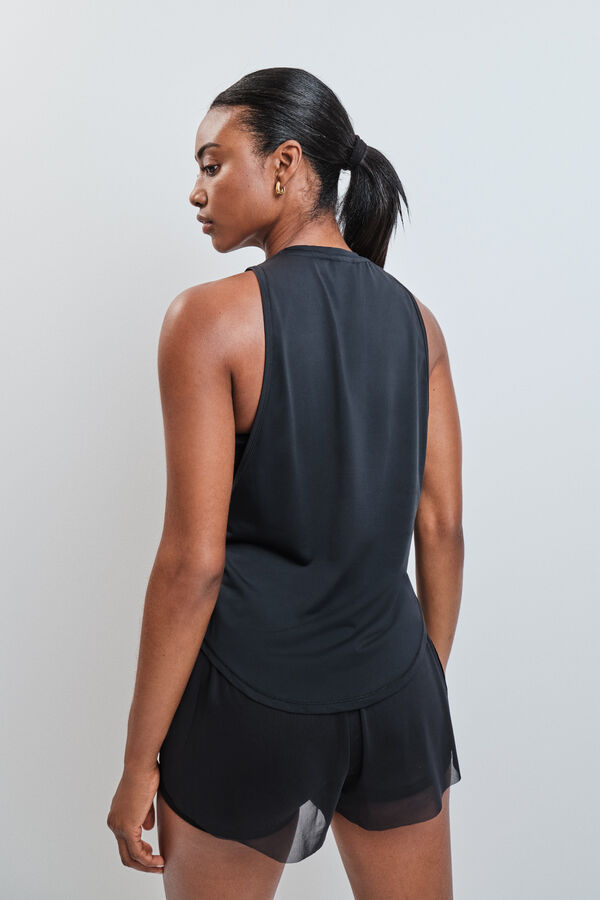 Dash and Stars T-shirt t&eacute;cnica sem mangas preto preto