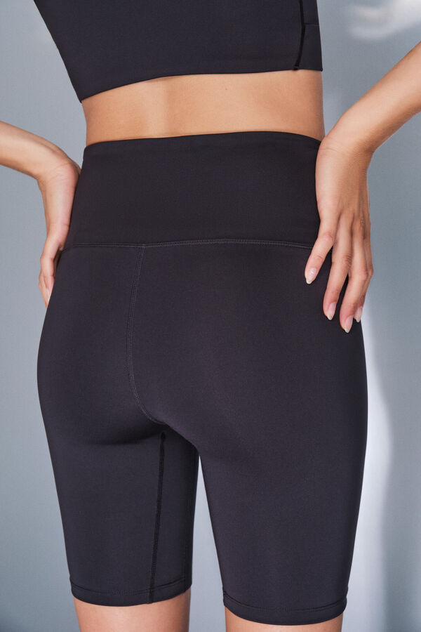 Dash and Stars Leggings de ciclismo 4D STRETCH pretas e brancas preto