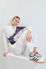 Dash and Stars Cal&ccedil;a comprida larga branca beige