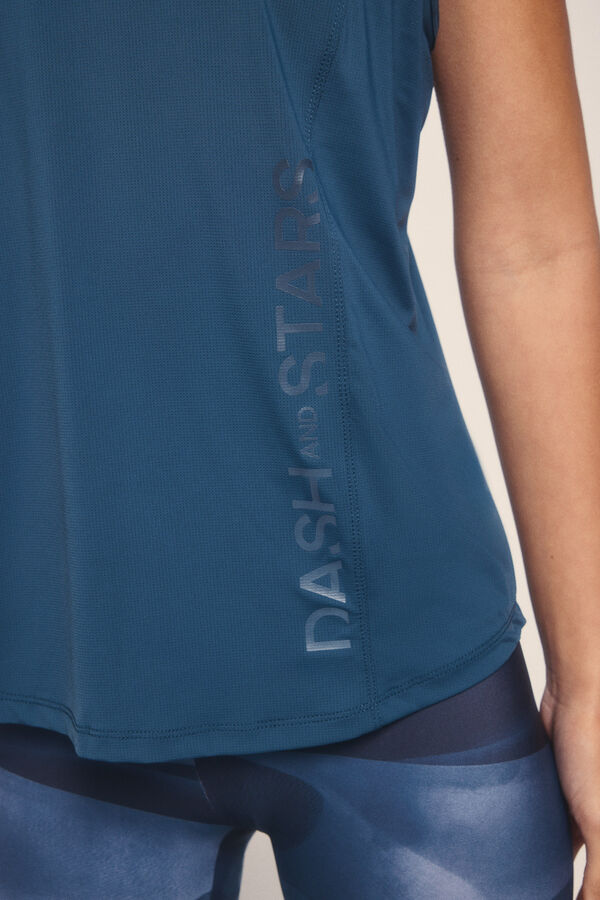 Dash and Stars Camiseta de microfibra halter azul azul
