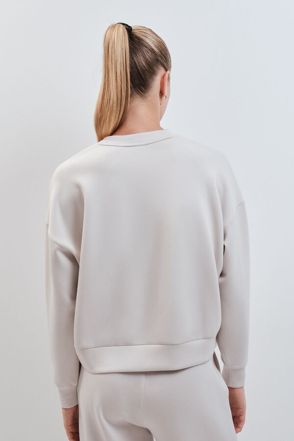 Dash and Stars Sweatshirt college em modal cinza escuro cinzento