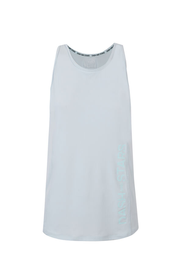 Dash and Stars T-shirt perfurada em microfibra azul azul