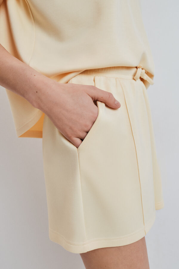 Dash and Stars Cal&ccedil;&otilde;es largos em viscose suave amarelo impress&atilde;o