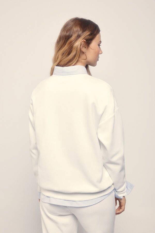 Dash and Stars Moletom de pelúcia piqué Sweatshirt beige