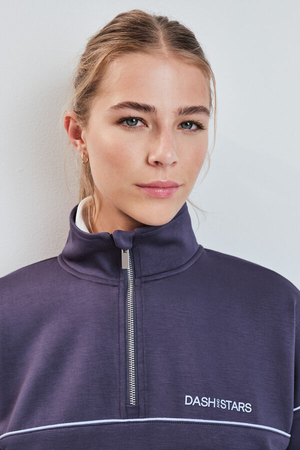 Dash and Stars Casaco gola alta com fecho-&eacute;clair cinzento cinzento