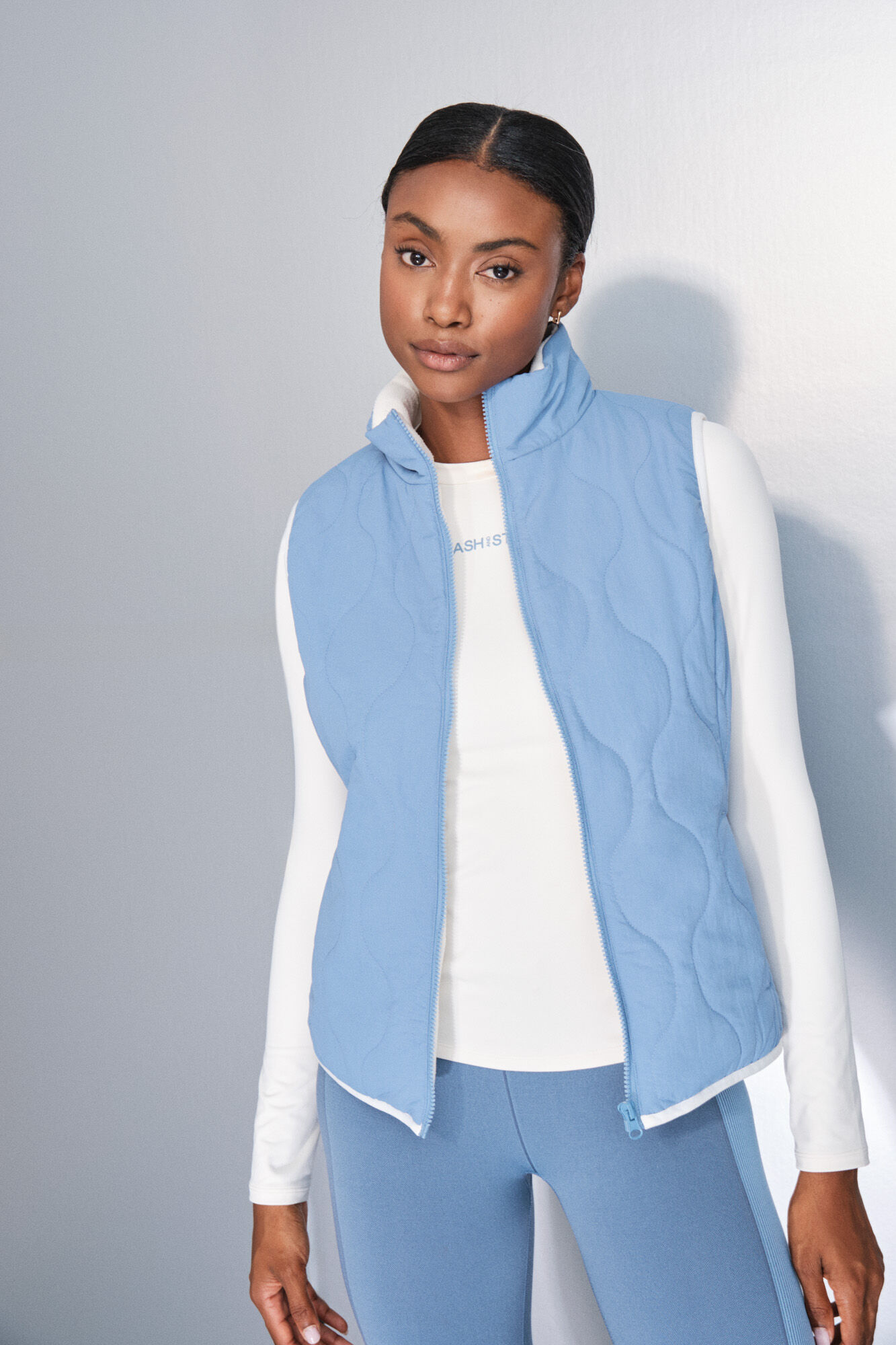 Dash and Stars Colete acolchoado forrado azul