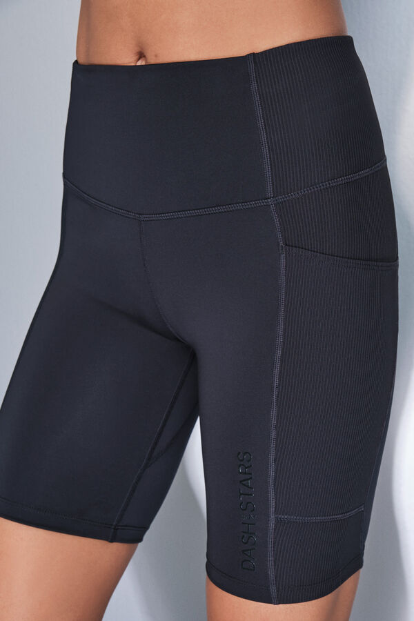 Dash and Stars Leggings de ciclismo pretas 4D STRETCH preto