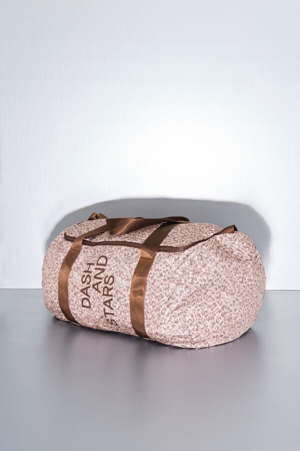 Dash and Stars Bolso deporte plegable animal print nude