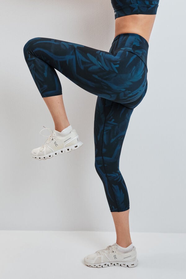 Dash and Stars Legging curto estampado 4D STRETCH verde verde