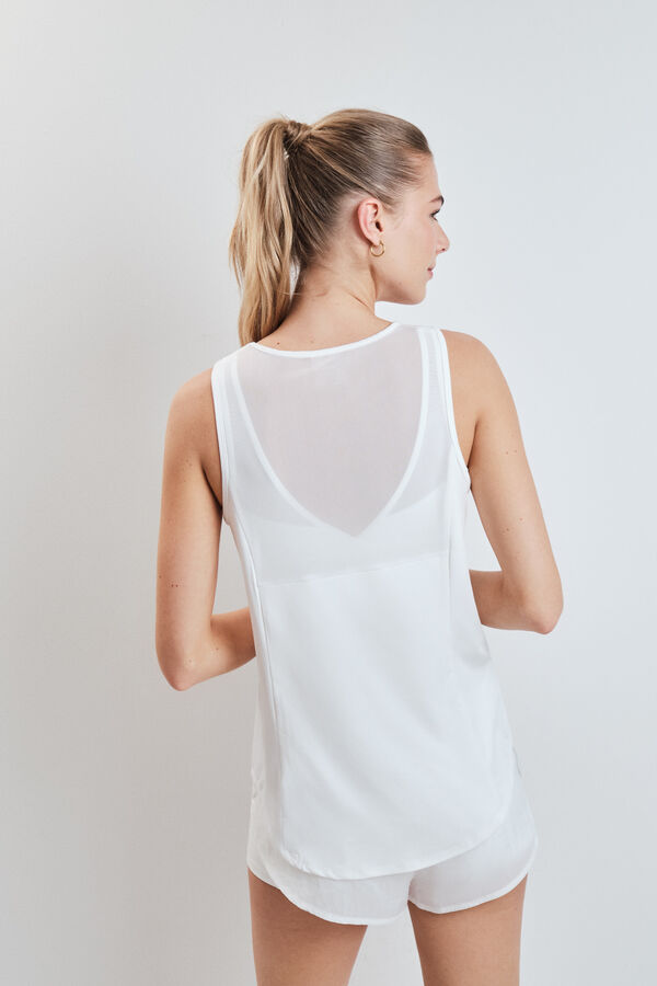 Dash and Stars Camiseta t&eacute;cnica halter sin mangas blanca blanco