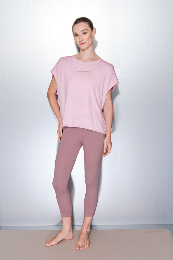 Dash and Stars T-shirt rosa de tecido extrassuave rosa
