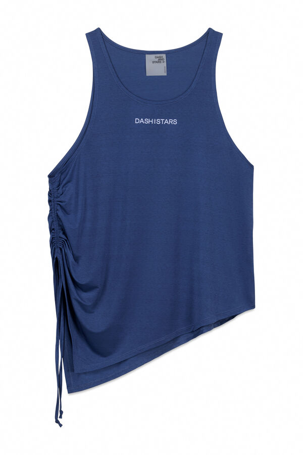 Dash and Stars T-shirt halter assimétrico azul azul