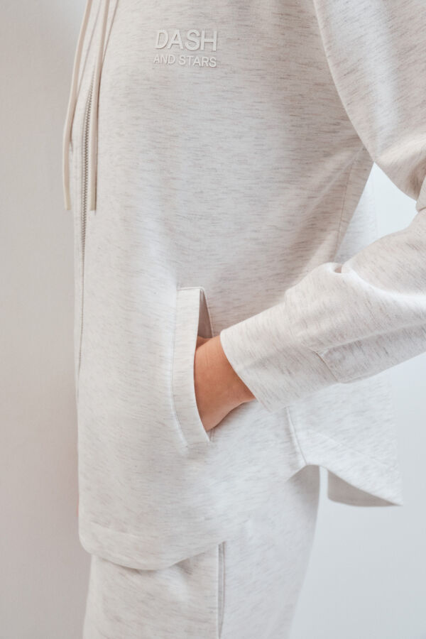 Dash and Stars Casaco com capuz em viscose suave cinzento cinzento