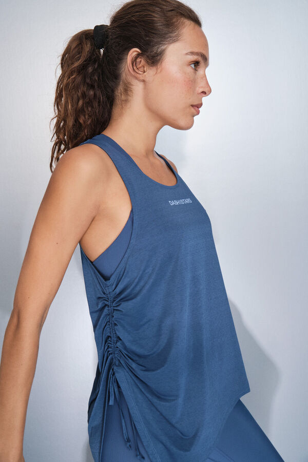 Dash and Stars T-shirt halter assimétrico azul azul