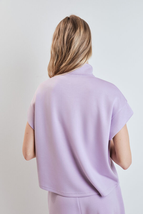 Dash and Stars Sweatshirt manga curta em viscose suave rosa rosa