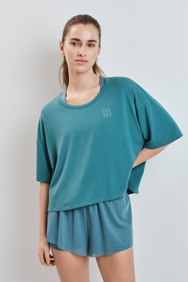 Dash and Stars Camiseta manga corta extra suave verde verde