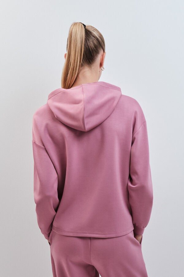Dash and Stars Sweatshirt com capuz soft touch rosa rosa