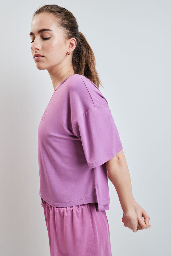 Dash and Stars T-shirt manga curta extrassuave rosa rosa