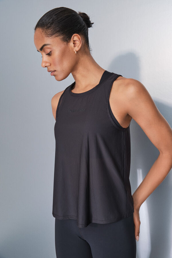 Dash and Stars T-shirt estilo halter preto